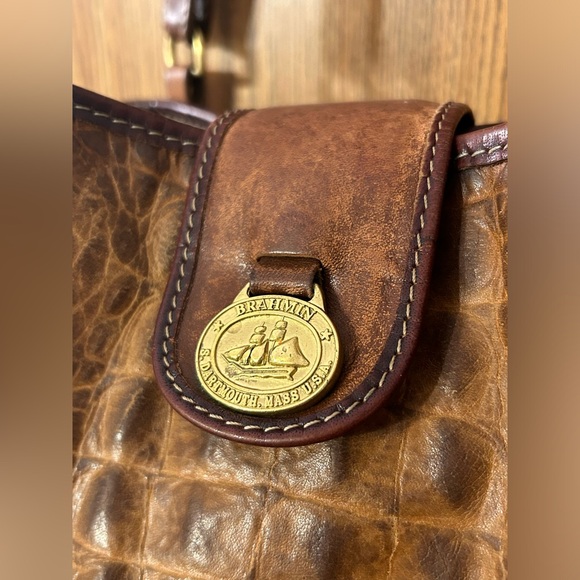 Brahmin Convertible Croc Embossed Tote/Bucket Bag - Vintage - Picture 7 of 12